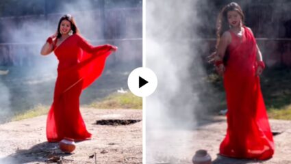 रीलच्या नादात पवित्रतेची सीमारेषा ओलांडली? लाल साडी, हातात मडकं अन् महिलेने थेट स्मशानात जाऊन बनवली रील; Video Viral