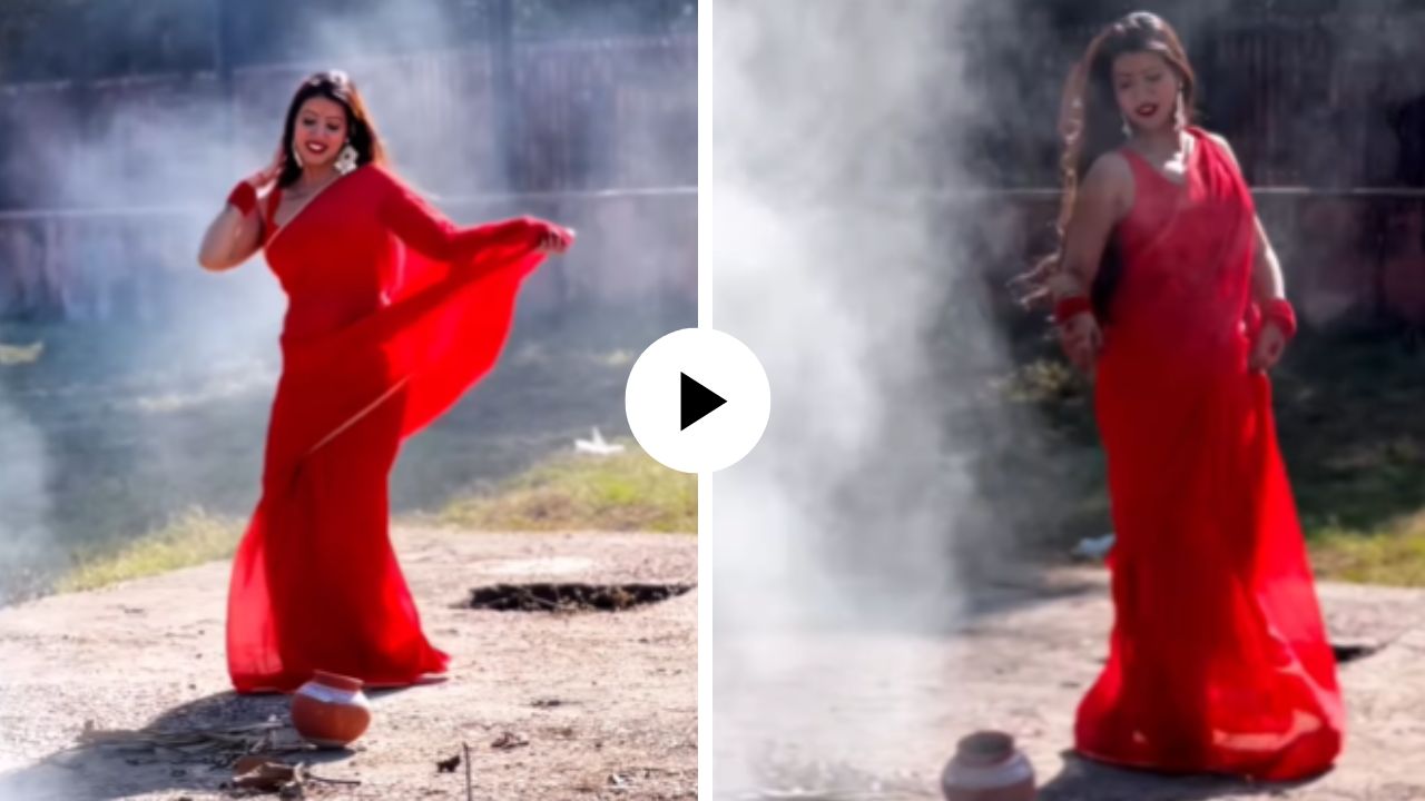 रीलच्या नादात पवित्रतेची सीमारेषा ओलांडली? लाल साडी, हातात मडकं अन् महिलेने थेट स्मशानात जाऊन बनवली रील; Video Viral