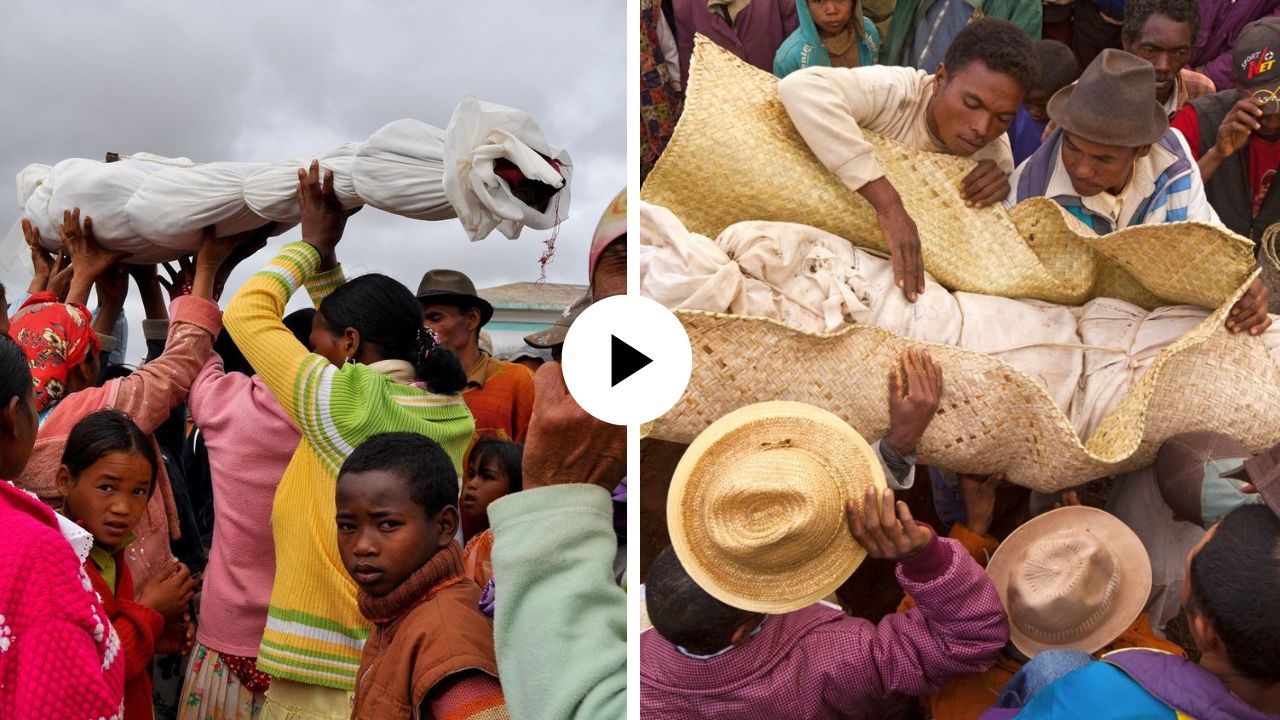 अनोखी परंपरा: नातेवाईकांचा मृतदेह कबरीतून बाहेर काढून त्यांच्यासोबत खेळाला जातो हा भयानक खेळ; अंगाचा थरकाप उडवणारा Video Viral