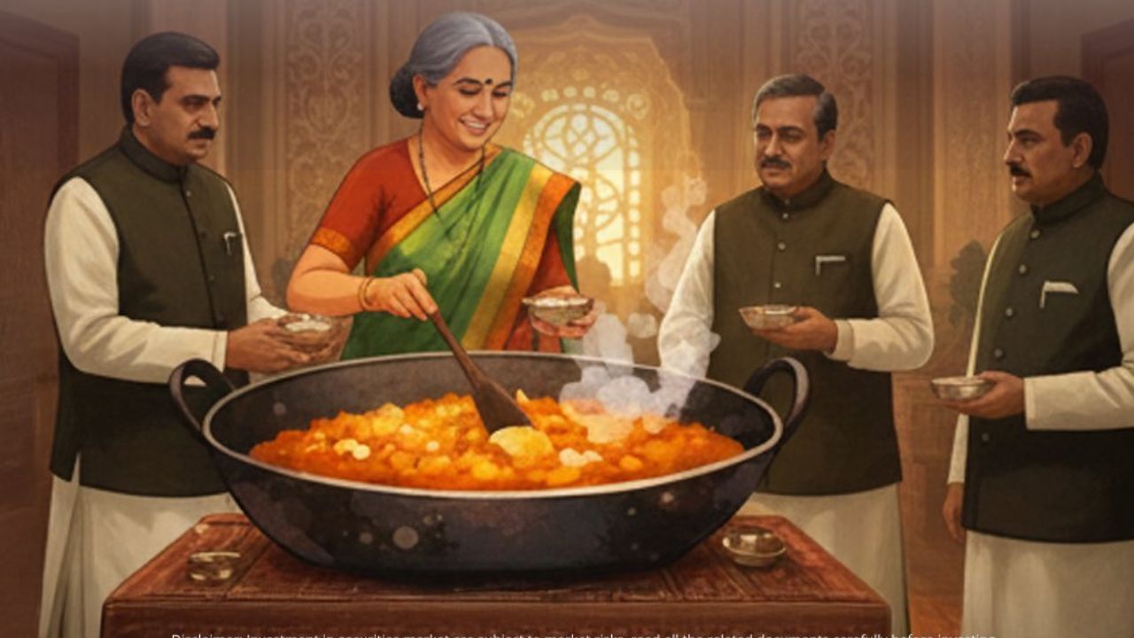 अनेक दशकांपासून हलवा समारंभाची परंपरा चालत आली आहे. हा समारंभ दरवर्षी बजेटच्या साधारण ७-१० दिवस आधी पार पडतो. (फोटो सौजन्य: SBI)