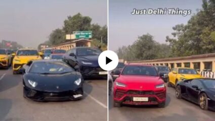 वाह क्या नजारा है! दिल्लीच्या रस्त्यांवर अचानक दिसल्या सुपरकार्स ; पाहून लोक दंग, VIDEO तुफान व्हायरल