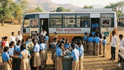 ZP School: शालेय विद्यार्थ्यांना फिरते म्युझियमची भेट, तालुक्यातील ३५ जि. प. शांळाना मिळाला लाभ