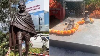 ऑस्ट्रेलियाच्या मेलबर्नमधून महात्मा गांधींचा पुतळा चोरीला; ४२६ किलोचा पुतळा ग्राइंडरने कापला अन्…