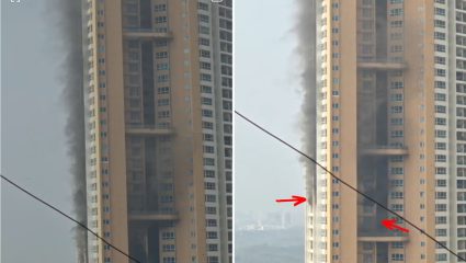 Mumbai Fire News : मुंबईतील ४५ मजली इमारतीला भीषण आग, काही जण अडकल्याची भीती, पाहा VIDEO