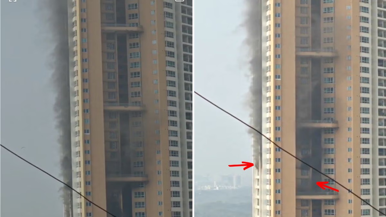 Mumbai Fire News : मुंबईतील ४५ मजली इमारतीला भीषण आग, काही जण अडकल्याची भीती, पाहा VIDEO