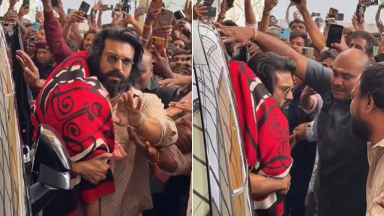 जुळ्या बाळांना भेटण्यासाठी रामचरण रुग्णालयात दाखल, चाहते झाले वेडे! धक्काबुक्की अन्…Video Viral