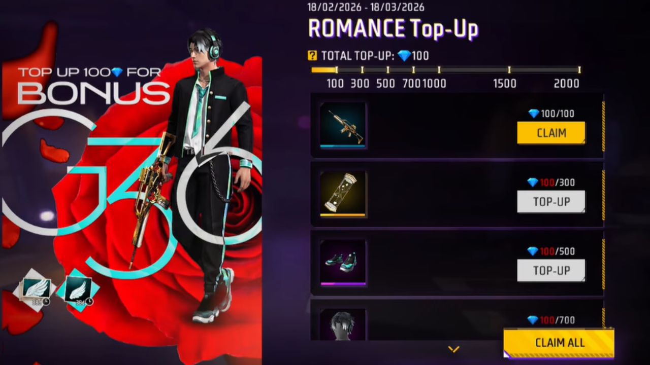 Free Fire Max: गेममध्ये सुरु झाला Romance Top-up ईव्हेंट, डायमंंड्स खरेदीवर प्लेअर्सना मिळणार ‘हे’ रिवॉर्ड्स