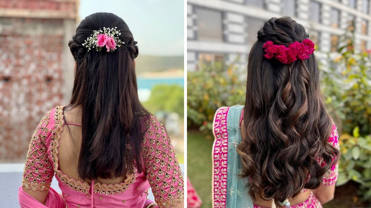 साडीवर लुक अतिशय स्टायलिश आणि ग्रेसफुल दिसण्यासाठी या पद्धतीने शॉर्ट केसांची हेअर स्टाईल करू शकता. अशी हेअर स्टाईल केल्यानंतर त्यावर वेगवेगळी रंगीत फुले किंवा जीप्सी लावू शकता. 