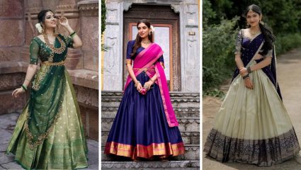 लग्नात करवलीसाठी साऊथ इंडियन घागऱ्याच्या सुंदर डिझाइन्स! मनमोहक लुकचे सगळेच करतील कौतुक