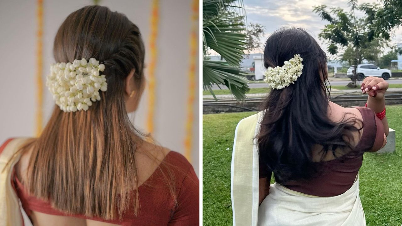 मोगऱ्याच्या फुलांचा गजरा घालायला सगळ्यांच खूप जास्त आवडतो. लहान केसांची हेअर स्टाईल केल्यानंतर या पद्धतीने केसांमध्ये गजरा मळल्यास तुमचे केस सुंदर दिसतील.