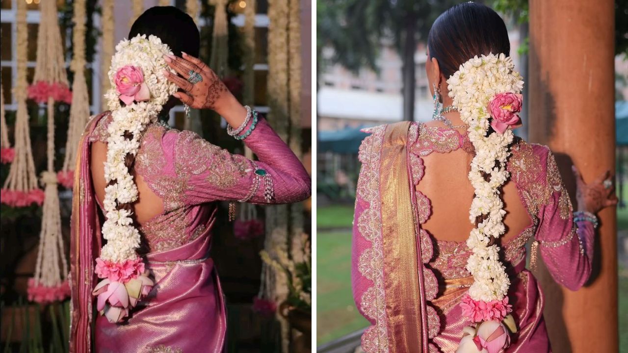 नवी नवरीला लग्नातील साडीवर वेगवेगळ्या प्रकारची हेअर स्टाईल केली जाते. भरगच्च गजरे केसांमध्ये हवे असल्यास ही हेअर स्टाईल अतिशय उत्तम आहे.