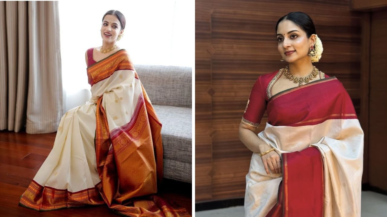 सिल्क साडीचा पदर मागील आणि पुढील बाजूने सारखाच असतो. पण साडी मशीनवर तयार केलेली असल्यास साडीचा पदर आणि पुढील भाग वेगळा असतो.