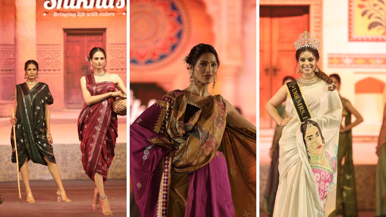 सूरजकुंडमध्ये साडी संस्कृतीचा आवाज! ‘ऑपरेशन सिंदूर’ ला समर्पित ‘शिखाची कारीगारी’ एक भावनिक थीमॅटिक फॅशन