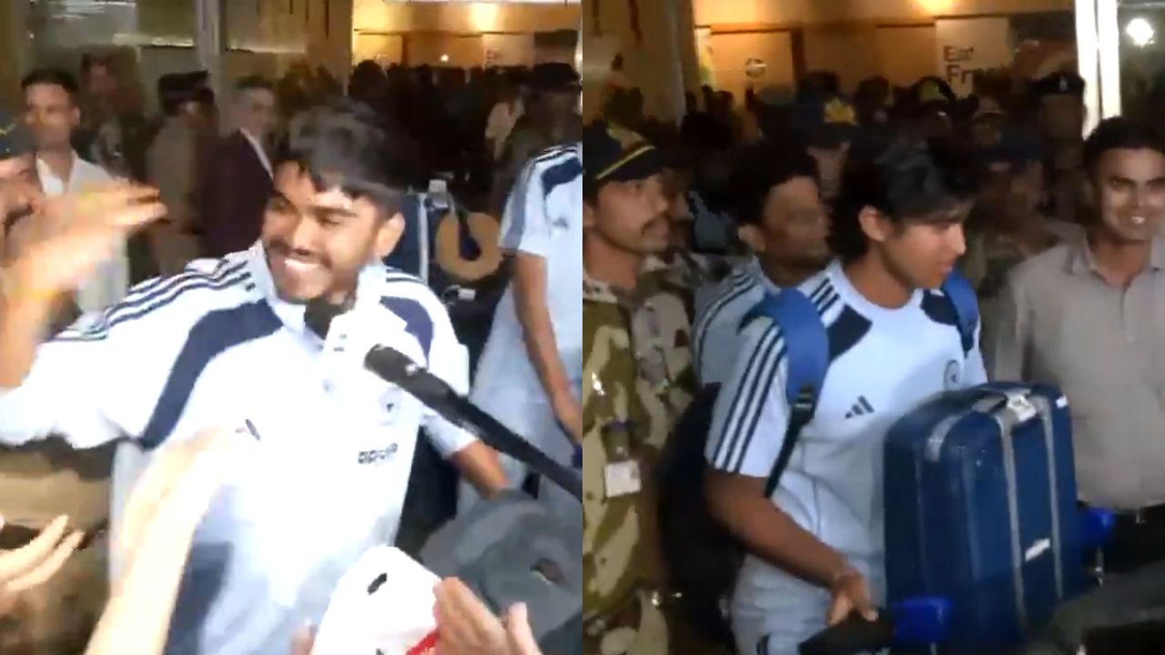 2026 चा U19 World Cup जिंकल्यानंतर टीम इंडिया मुंबईत पाहोचल्यानंतर विमानतळावर झाले जल्लोषात स्वागत
