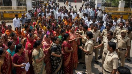 ‘या’ परीक्षेवेळी महिलांना मंगळसूत्र काढण्याची सक्ती; परीक्षा केंद्राबाहेर संताप, मुख्यमंत्र्यांकडून चौकशीचे आदेश