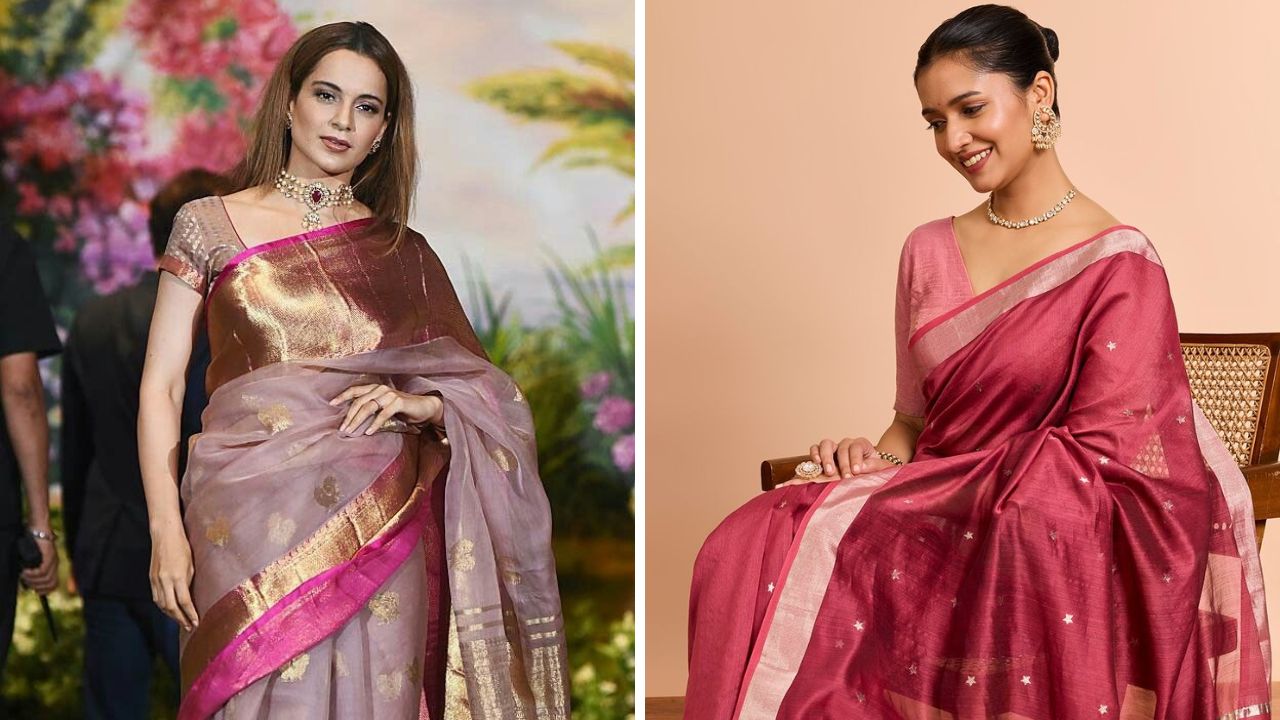 काहींना जास्त जड किंवा जास्त भरलेल्या साड्या नेसायला अजिबात आवडत नाही. अशावेळी तुम्ही चंदेरी कतान सिल्क साडीची निवड करू शकता. ही साडी सिल्क आणि कॉटनच्या मिश्रणातून तयार केली जाते. 