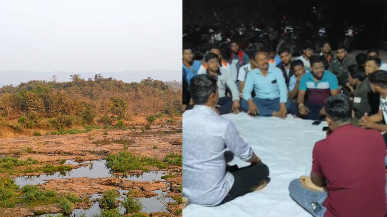 Karjat News : पोशीर धरणाला विरोध कायम ; जमिनीसाठी  शेतकऱ्यांनी घेतला आक्रमक पवित्रा