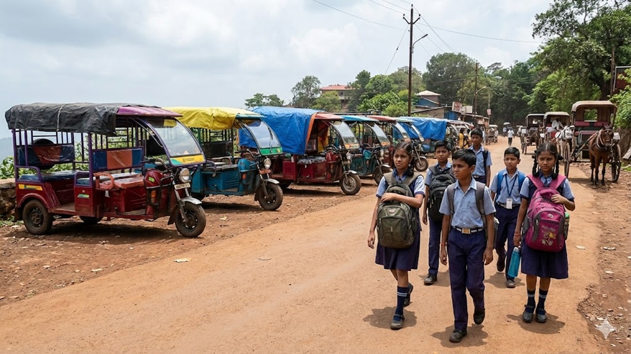 Matheran Rickshaw Strike: माथेरानमध्ये सलग दुसऱ्या दिवशी ई रिक्षा बंदच, शालेय विद्यार्थ्यांना करावी लागतेय पायपीट