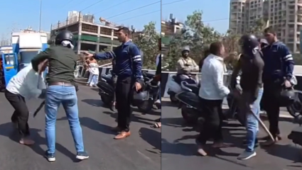 गुंज येथे मिरवणुकीत २ गटात हाणामारी! डीजेवरून उफाळला वाद; चार जण जखमी