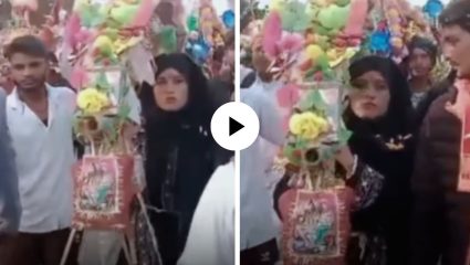 श्रद्धेला धर्माचे बंधन नाही…! बुरख्यात मुस्लिम महिलेने गंगाजलाने भरलेले कंवर पाठीवर मिरवले; यात्रेचा Video Viral