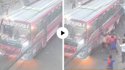 चालत्या बसला लागली आग, देवदूत बनून आला अन् डिलिव्हरी बॉयने अशाप्रकारे वाचवले प्रवाशांना प्राण; थरारक Video Viral