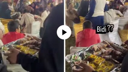आलू टिक्की नाही तर लग्नात स्टाटर्समध्ये वाटले बिडी-गुटखा, पाहून युजर्सही झाले थक्क; अजब गजब Video Viral