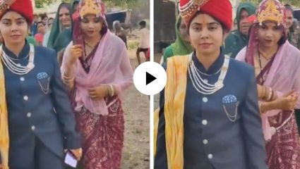 अरे बापरे! लग्नात वर नव्हे तर दोन वधू; मुलीने मुलीसोबतच केलं लग्न, पाहून युजर्स अवाक्; Video Viral