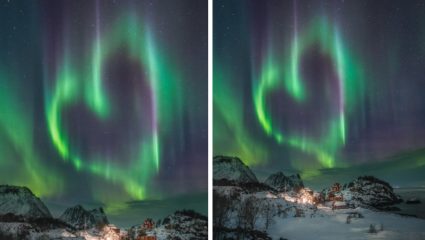 निसर्गानेही साजरा केला ‘व्हॅलेन्टाईन्स डे’, नॉर्वेच्या आकाशात दिसलं एक अद्भुत दृश्य… पाहून युजर्स घायाळ; Video Viral