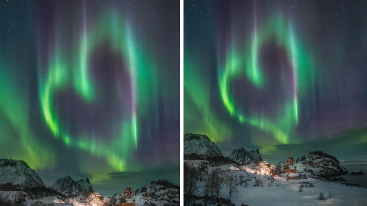 निसर्गानेही साजरा केला ‘व्हॅलेन्टाईन्स डे’, नॉर्वेच्या आकाशात दिसलं एक अद्भुत दृश्य… पाहून युजर्स घायाळ; Video Viral