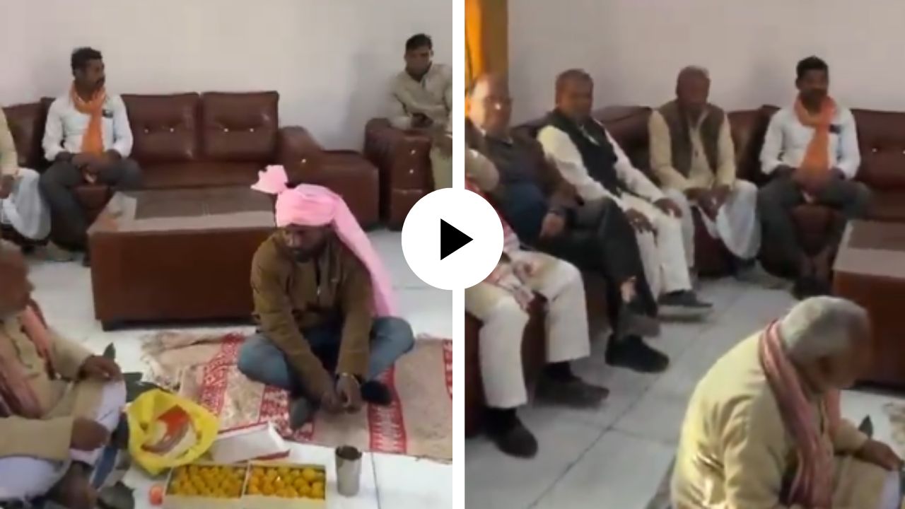 पकडलं, मारलं अन् लगेच लावून दिल लग्न… प्रेयसीला भेटायला आलेल्या प्रियकराचा गावकऱ्यांनी लावला सोक्षमोक्ष; Video Viral