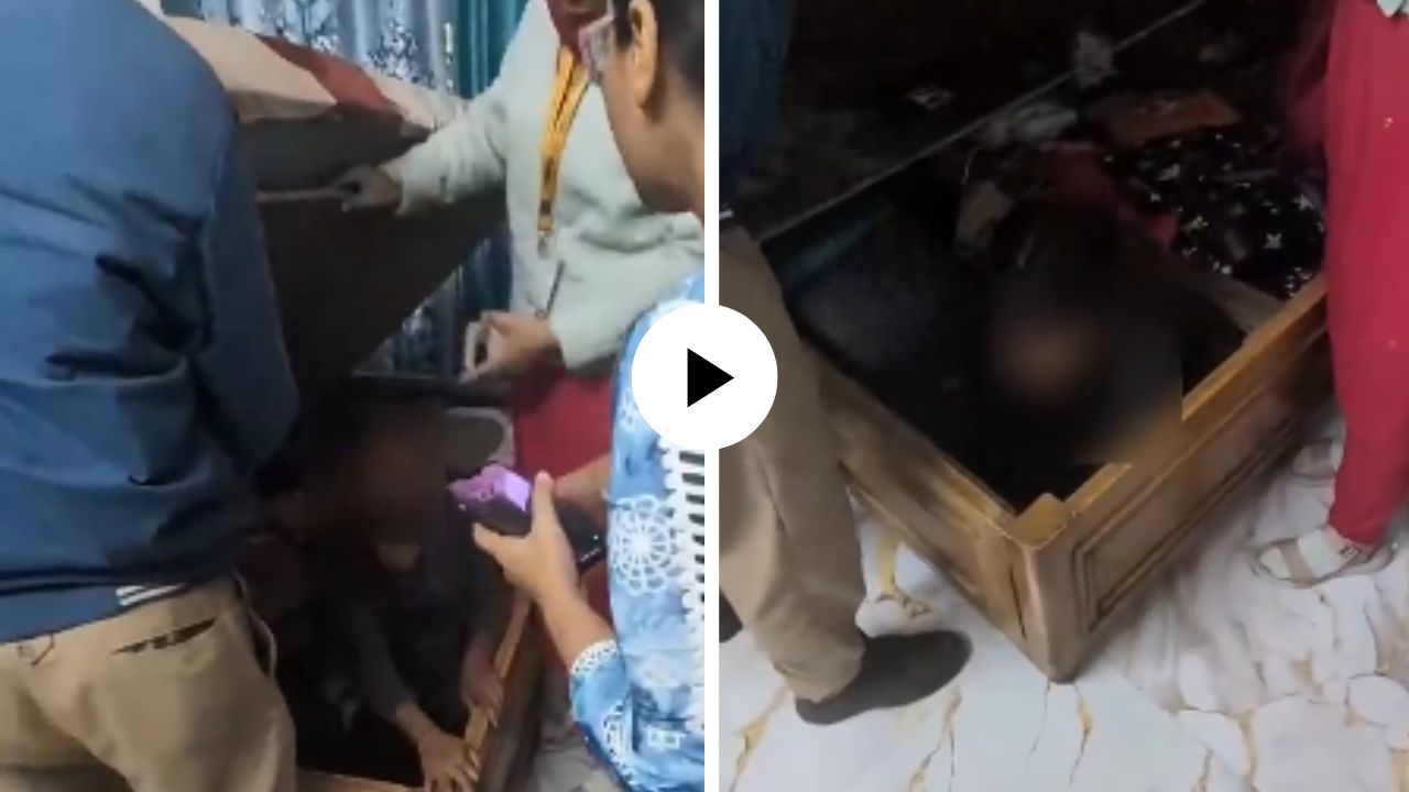 मानवतेला काळीमा! 13 वर्षांच्या मुलीला नोकरानी बनवत पलंगाच्या बॉक्समध्ये केलं कैद, Video Viral