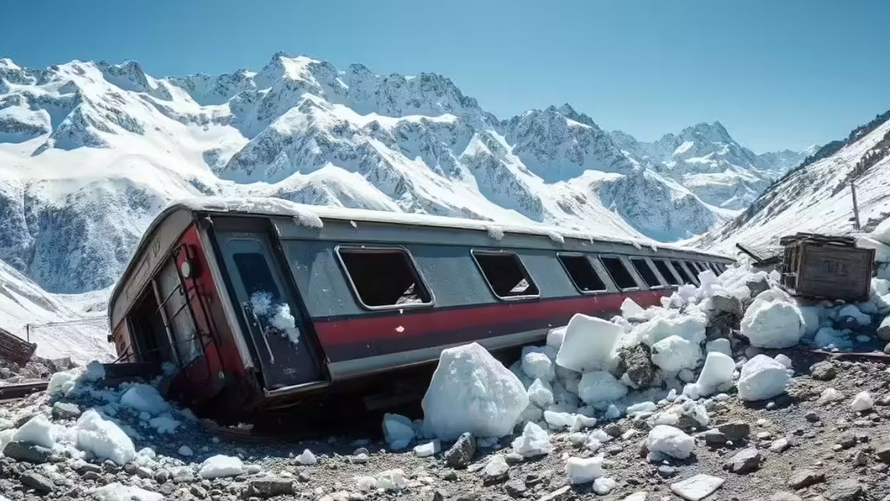 Switzerlandमध्ये बर्फवृष्टीचा हाहाकार! ५० हून प्रवाशांना घेऊन जाणारी ट्रेन रुळावरुन घसरली