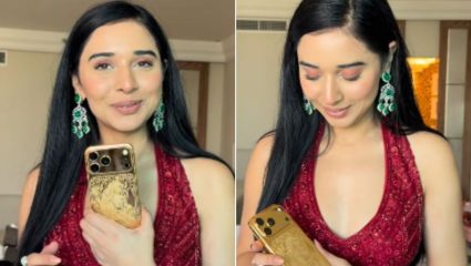 तान्या मित्तल रॉयल स्वॅग! हातात Gold iPhone घेऊन आली चर्चेत, भगवान रामाच्या फोटोने वेधले लक्ष