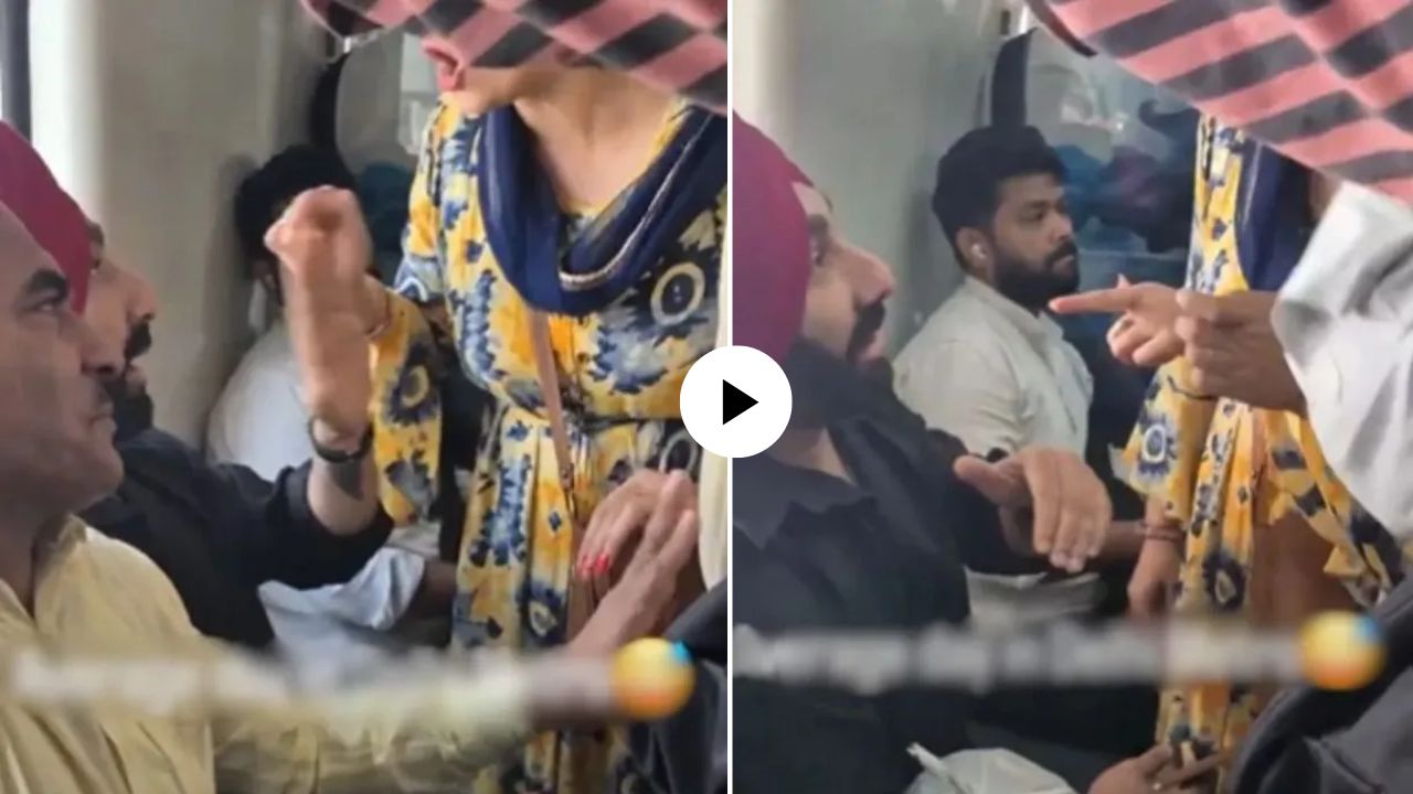 दिल्ली मेट्रोत पुन्हा ‘हायव्होल्टेज ड्रामा’! सीटवरुन महिला आणि सरदारजी भिडले; पाहा काय घडलं?