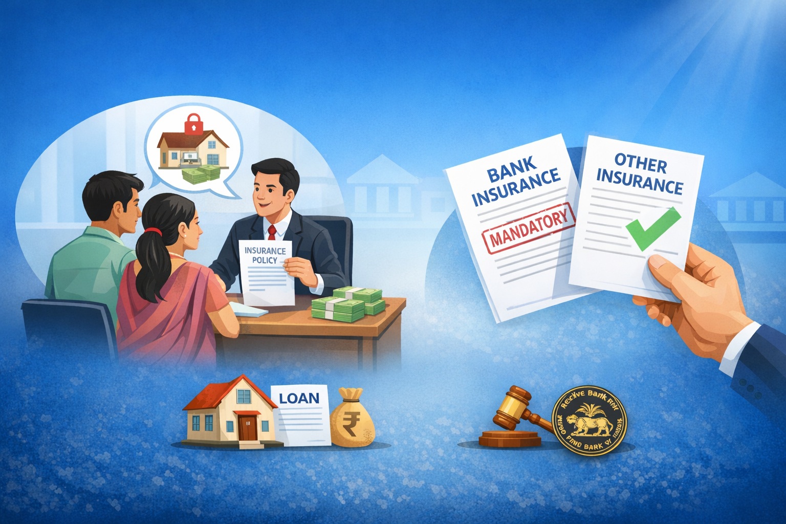 Home loan disbursement साठी बँकेची insurance policy घेणे अनिवार्य आहे का? जाणून घ्या नियम ?