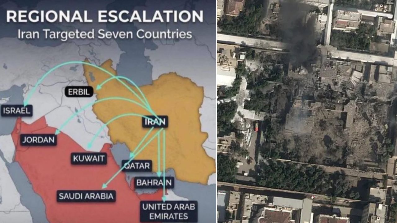 Middle East War: इराणने एकाच वेळी केला 8 देशांवर प्रहार! US लष्करी तळांवर क्षेपणास्त्रांचा पाऊस; अबू धाबी, रियाधमध्ये भीषण स्फोट