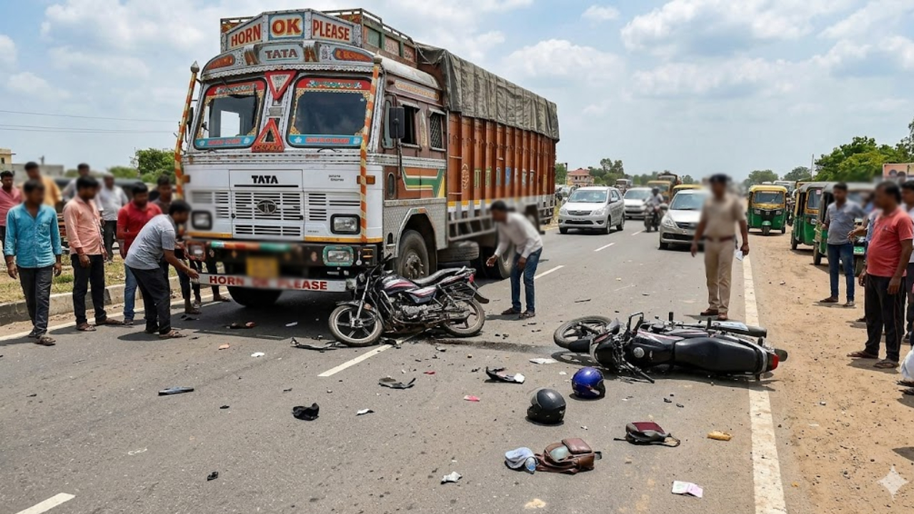 Accident News: तिहेरी अपघातात महिलेचा मृत्यू; अपघातग्रस्त स्कुटीला ठोकर…