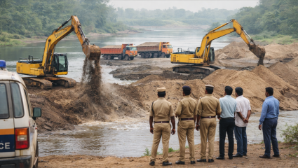 Amravati News : पूर्णा नदी पात्रात पोकलेनचा ‘धुमाकूळ’, प्रशासनावर प्रश्नचिन्ह; रेतीचा बेकायदेशीर उपसा सुरुच