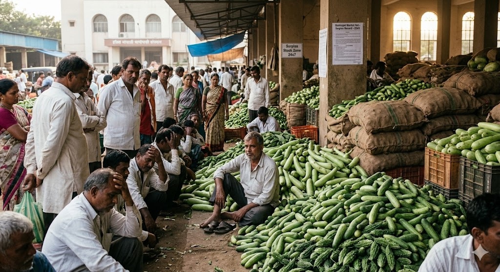 US-Israel-Iran War Impact: शेतकऱ्यांना आर्थिक फटका! भाजी मार्केटवर युद्धाचं सावट, काकडी, दुधी, कारल्याचा साठा वाढला