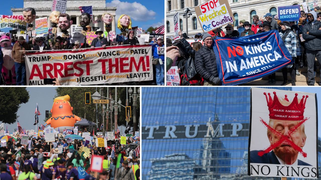 US Protest : अमेरिकेत डोनाल्ड ट्रम्प यांच्याविरोधात असंतोषाचा भडका; ५० हून अधिक शहरांमध्ये No Kings ची घोषणाबाजी