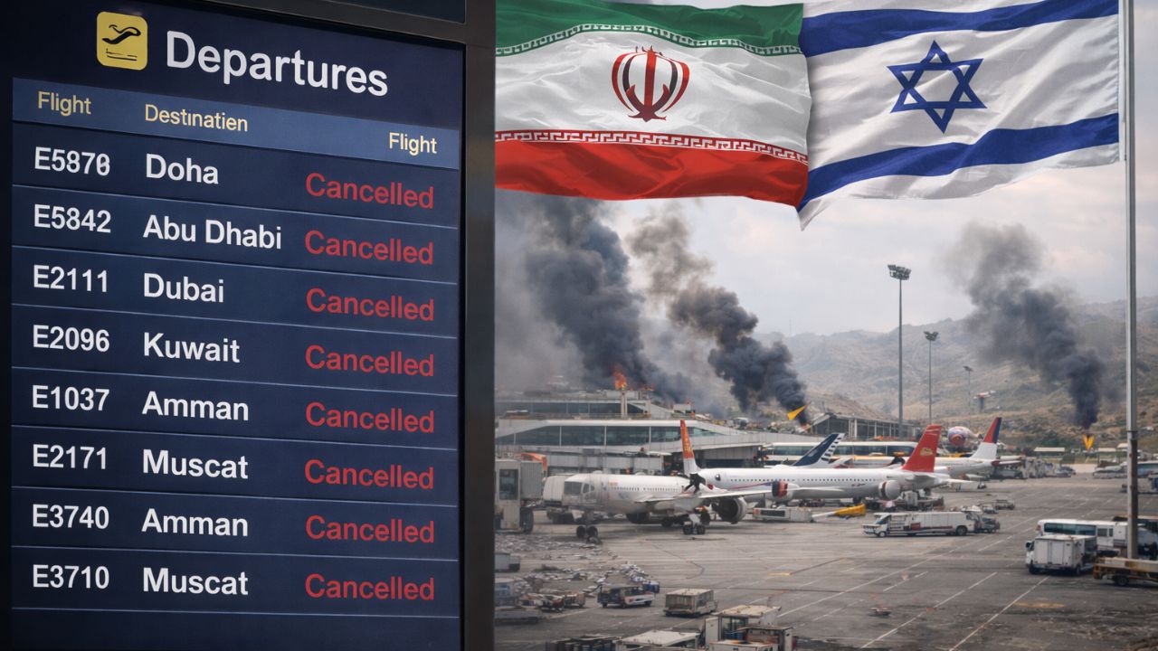 Iran-Israel युद्धाचा मोठा फटका हवाई वाहतुकीवर! मध्यपूर्वेतील १८०० हून अधिक विमाने रद्द; हजारो प्रवासी विमानतळांवर अडकले