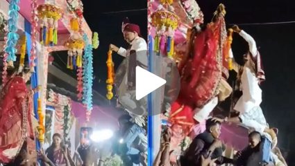 वरमाळा घालतायत की थर लावतायत? लग्नातील ‘या’ अतरंगी नवरा-नवरीची एन्ट्री पाहून Video व्हायरल; नेटकरी म्हणाले…