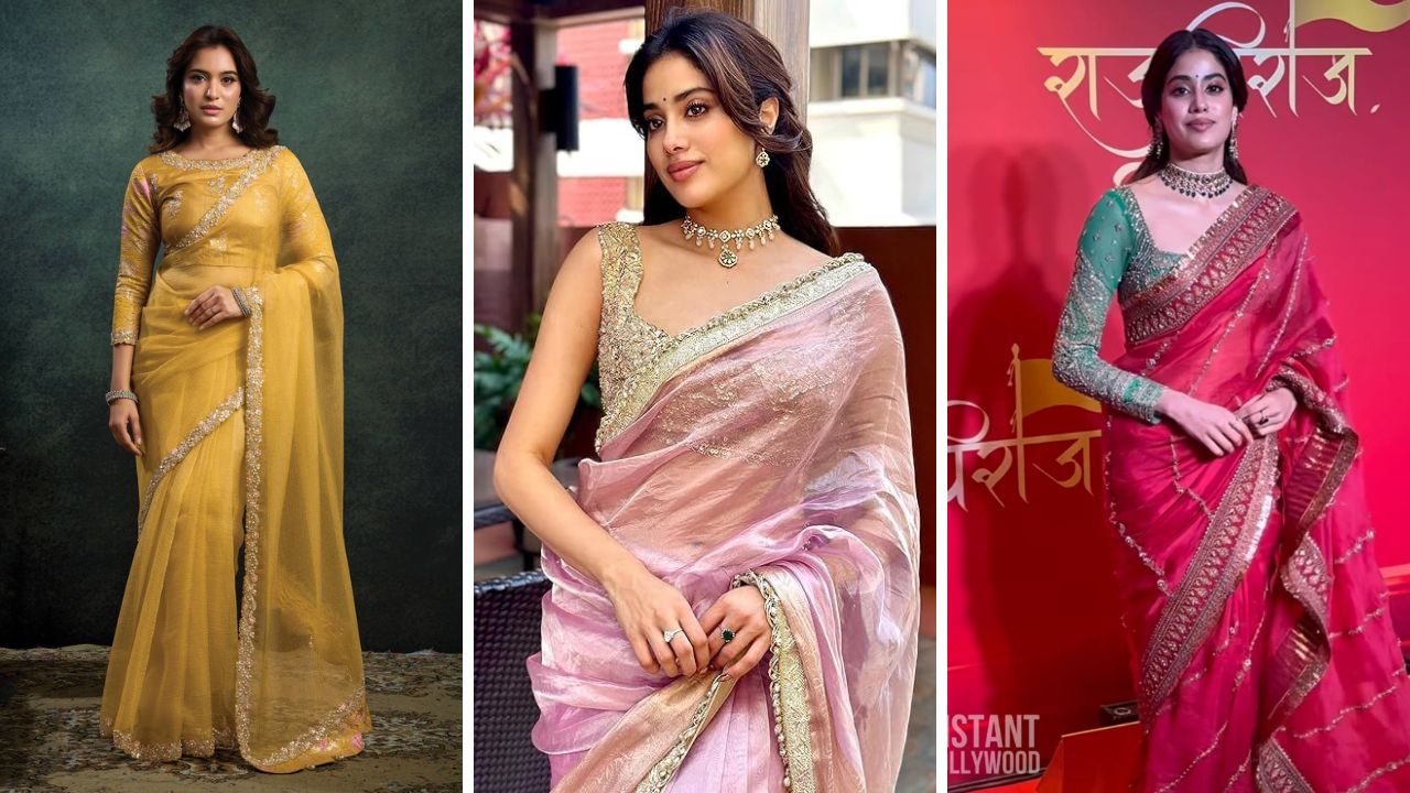 सध्या ऑर्गनझा साड्यांची मोठी क्रेझ वाढली आहे. उन्हाळ्याच्या दिवसांमध्ये ऑर्गनझा साड्या लग्न सोहळा किंवा कार्यक्रमांसाठी अतिशय उत्तम आहेत. ऑर्गनझा साडीवर तुम्ही स्वीटहार्ट नेक, स्क्वेअर नेक आणि यू नेक पॅटर्न ब्लाऊज शिवू शकता.