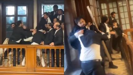 पाकिस्तानच्या हायकोर्टात वकिलांचा राडा! न्यायमंदिरातच लाथाबुक्क्यांनी हाणामारी; घटनेचा Video सोशल मीडियावर Viral