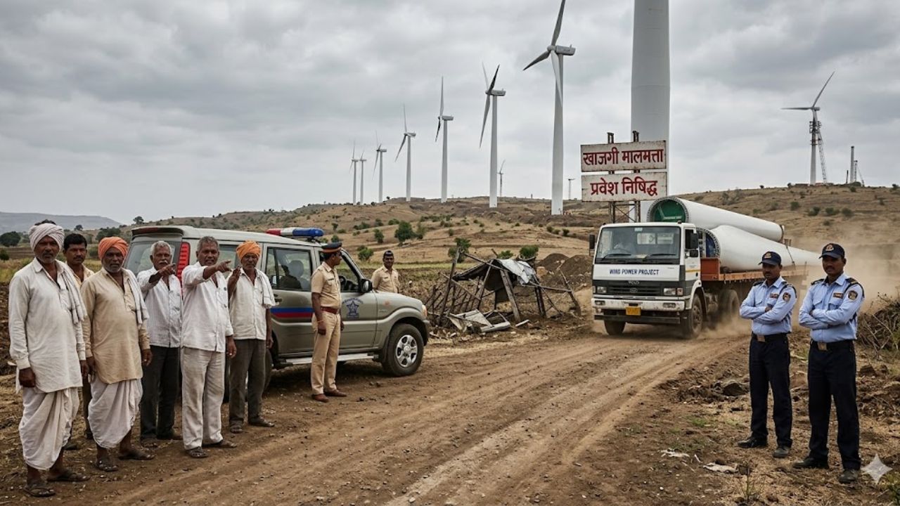 पवन ऊर्जा प्रकल्पांचा ‘काळा’ कारभार! मोबदला मागणाऱ्या खानापूरच्या शेतकऱ्यांवर ‘खंडणी’चे गुन्हे; कंपन्यांचा मनमानी कारभार उघड