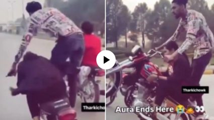 एक चूक अन् खेळ खल्लास! गर्लफ्रेंडला बाईकवर बसवून तरुणाची धोकादायक स्टंटबाजी; धावत्या गाडीवर उभा राहिला अन्…, VIDEO VIRAL