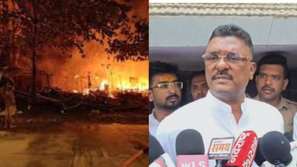 मीरा-भाईंदरमध्ये आगीचे तांडव; 4-5 इमारती आगीच्या विळख्यात; परिवहन मंत्री घटनास्थळी दाखल