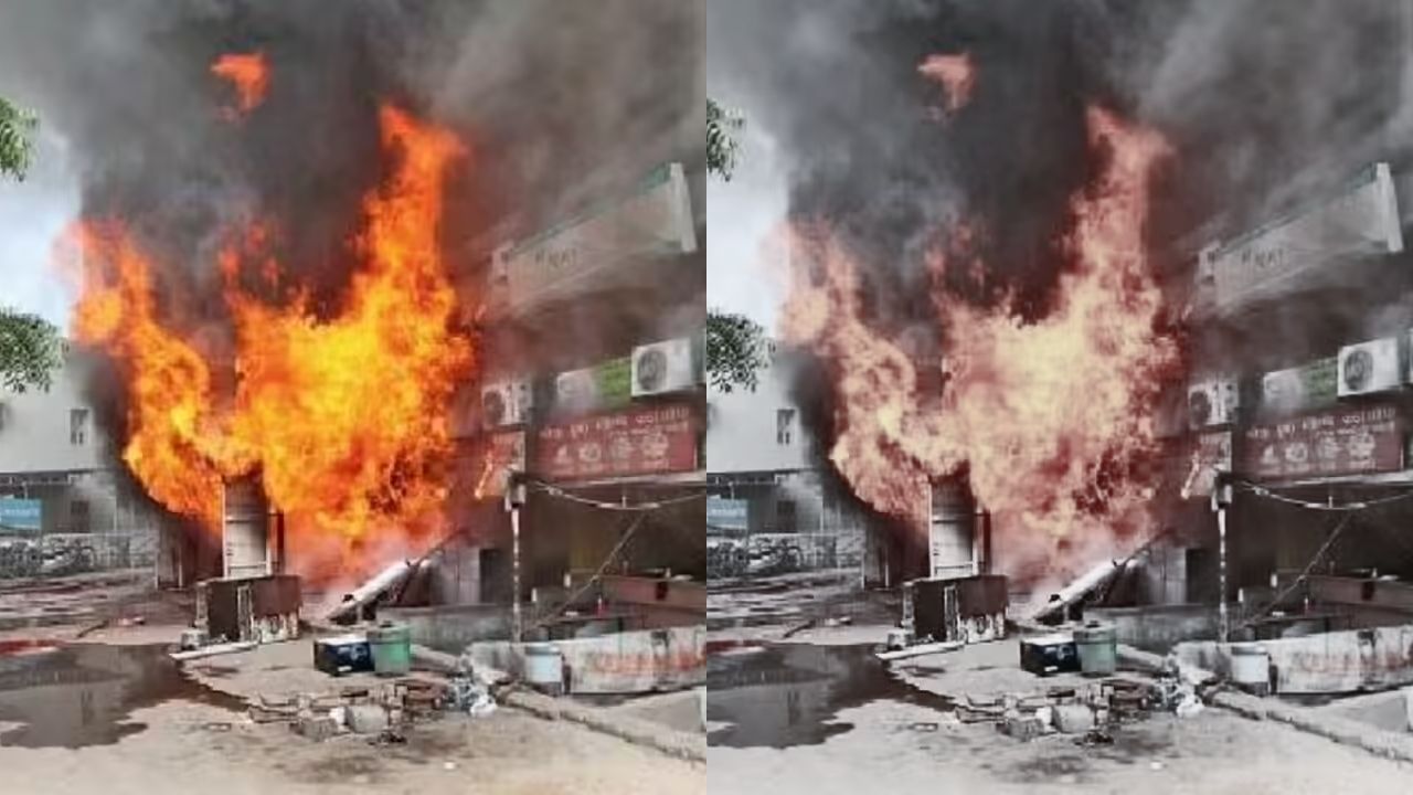 Washim News : चिखली गावात दुकानांना लागली आग! जयस्तंभ चौकातील घटना; जीवितहानी टळली