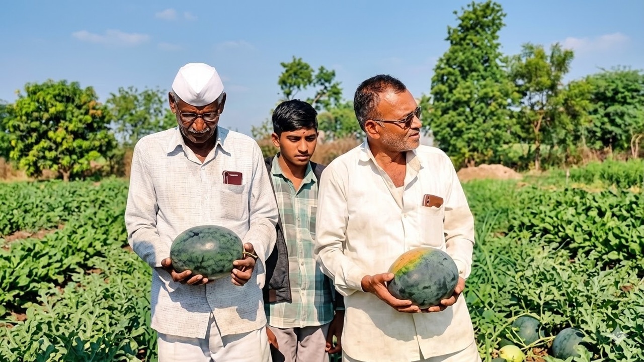 Yeola News: आखातातील युद्धाचा टरबुजालाही फटका! येवल्यात कवडीमोल भाव; उत्पादकांवर पुन्हा एकदा आर्थिक संकट