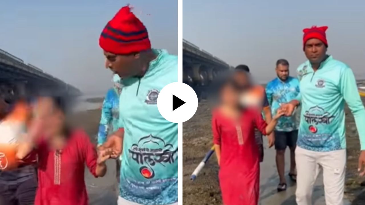 बॉयफ्रेंडने मोबाईलवर ब्लॉक केलं म्हणून तरुणीने धावत्या ट्रेनमधून वाशीच्या खाडीत मारली उडी, मच्छिमाऱ्यांनी वाचवला जीव; Video Viral